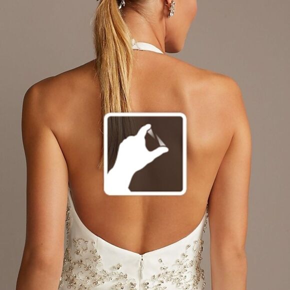 David’s Bridal embellished plunge wedding gown 2 - Picture 3 of 7